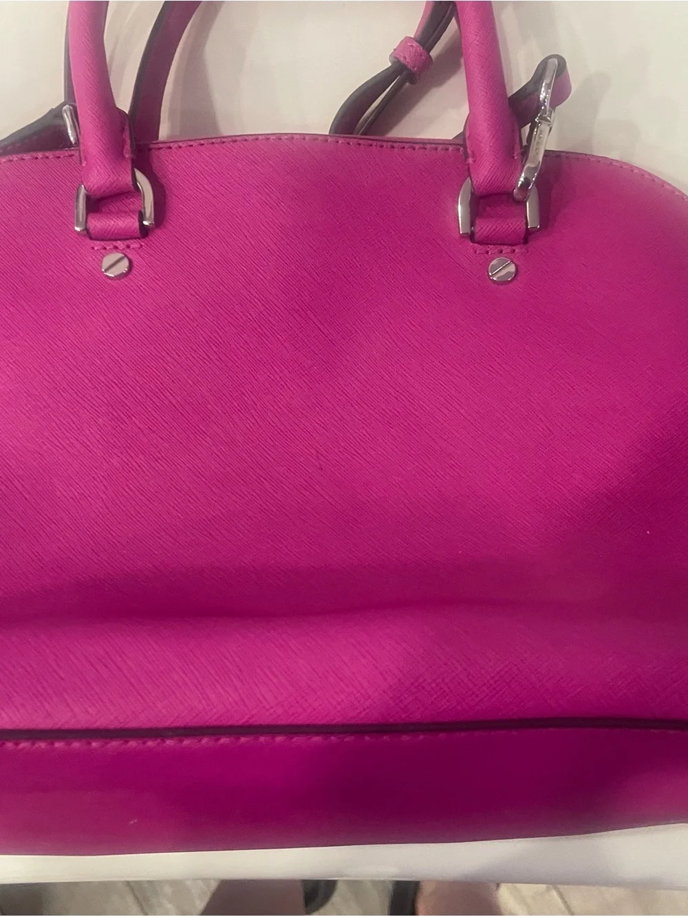 Michael Kors Fuchsia Dome Satchel with Crossbody Strap
